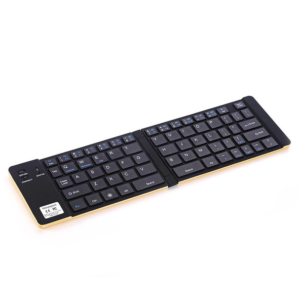 GK228 Ultra-thin Foldable Bluetooth V3.0 Keyboard, Built-in Holder, Support Android / iOS / Windows System (Black)