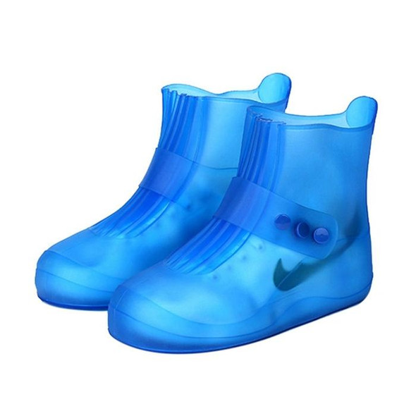 Fashion Integrated PVC Waterproof  Non-slip Shoe Cover with Thickened Soles Size: 44-45(Blue)