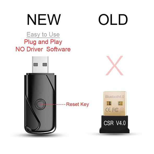 USB 2.0 Bluetooth V4.2 Audio Receiver Adapter for Windows XP / Vista / 7 / 8 / 10, Mac OS(Black)