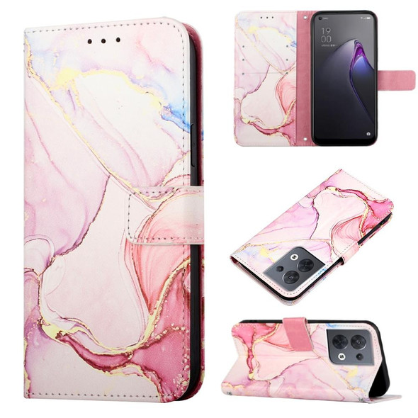 OPPO Reno8 PT003 Marble Pattern Flip Leather Phone Case(LS005)