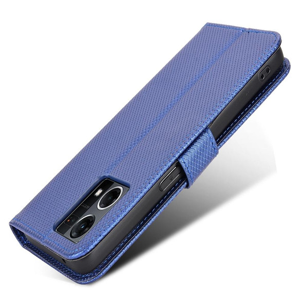OPPO Reno7 4G / F21 Pro Diamond Texture Leather Phone Case(Blue)