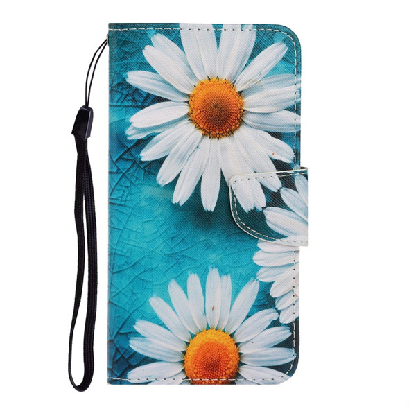 OPPO A16 3D Colored Drawing Leather Phone Case(Chrysanthemum)