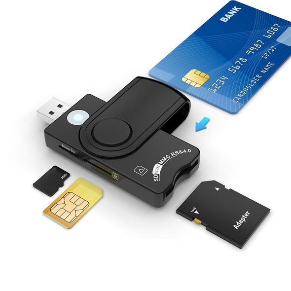 Rocketek CR310-B USB3.0 Multi-function IC Smart Card / SD / TF / SIM Card Reader