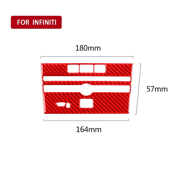 Car Carbon Fiber B Style CD Console Panel Decorative Sticker for Infiniti Q50 2014-2020, Left Drive(Red)