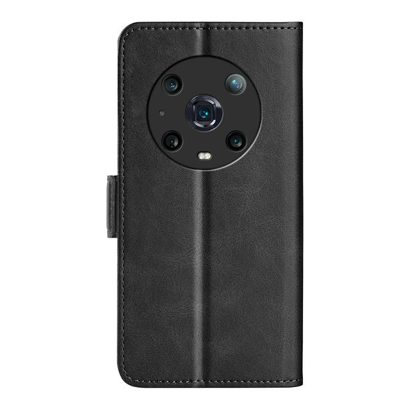 Honor Magic4 Pro Dual-side Magnetic Buckle Flip Leather Phone Case(Black)