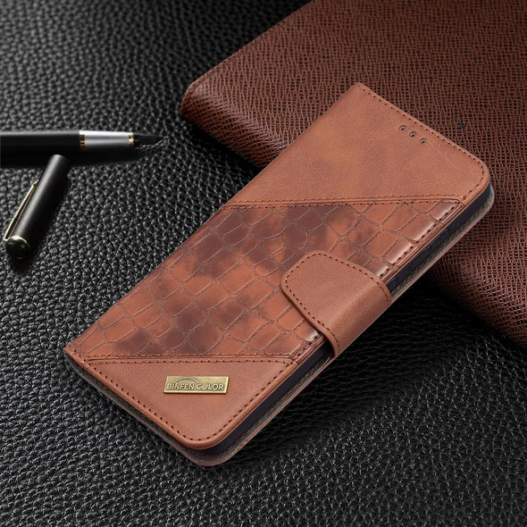 Samsung Galaxy A72 5G / 4G Matching Color Crocodile Texture Horizontal Flip PU Leather Case with Wallet & Holder & Card Slots(Brown)