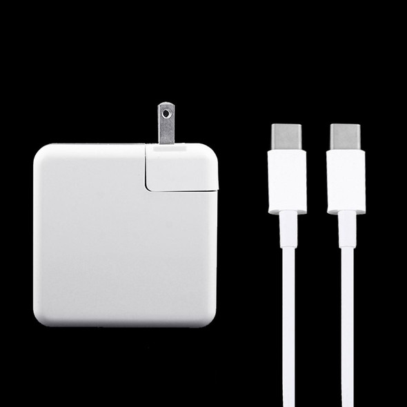 61W USB-C / Type-C Power Adapter with 2m USB Type-C Male to USB Type-C Male Charging Cable, - iPhone, Galaxy, Huawei, Xiaomi, LG, HTC and Other Smart Phones, Rechargeable Devices, US Plug