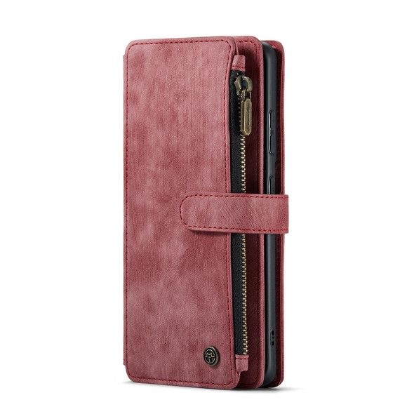 Samsung Galaxy S20 FE CaseMe-C30 PU + TPU Multifunctional Horizontal Flip Leather Case with Holder & Card Slot & Wallet & Zipper Pocket(Red)