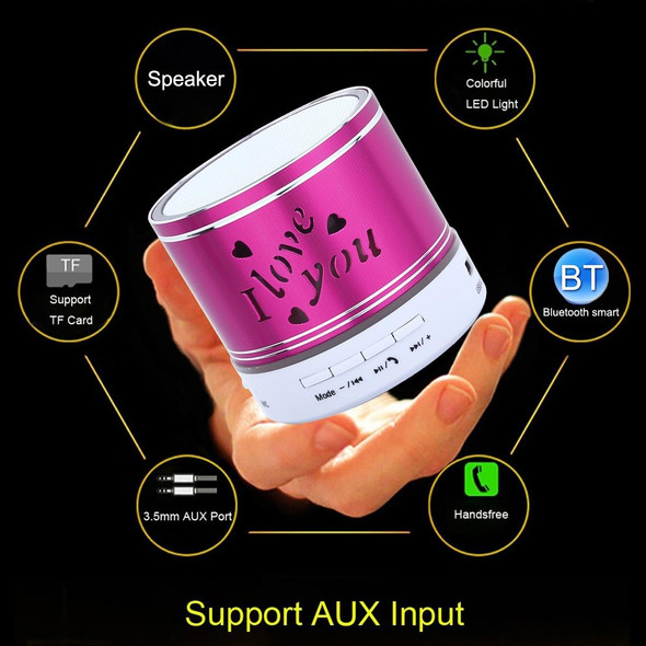 A9L Mini Portable Bluetooth Stereo Speaker with RGB LED Light, Built-in MIC, Support Hands-free Calls & TF Card & AUX(Magenta)