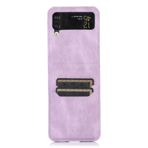 Samsung Galaxy Z Flip3 5G Card Slot Leather Phone Case(Purple)