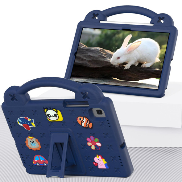 Samsung Galaxy Tab A7 10.4 2020 T500/T505 Handle Kickstand Children EVA Shockproof Tablet Case(Navy Blue)