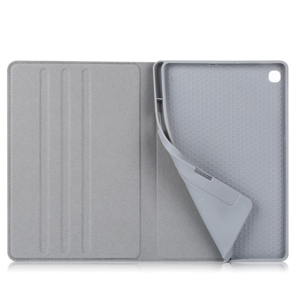 Samsung Galaxy Tab S6 Lite P610/P615 Marble Cloth Texture TPU Horizontal Flip Leather Case with Holder & Card Slot & Pen Slot(Grey)