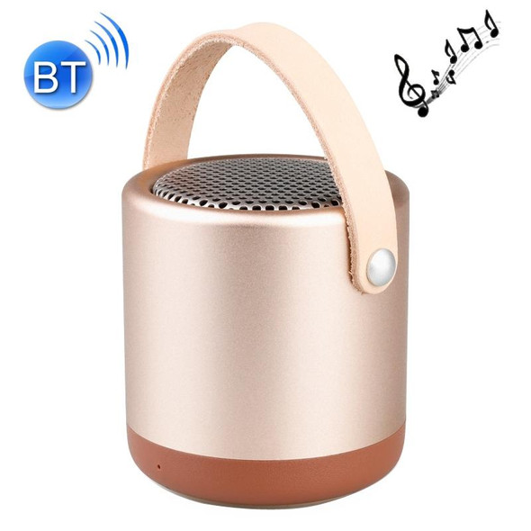 A056  Portable Outdoor Metal Bluetooth V4.1 Speaker with Mic, Support Hands-free & AUX Line In (Gold)