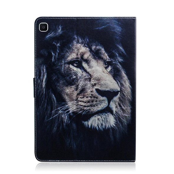 3D Colored Drawing Horizontal Flip Leatherette Case with Holder & Card Slot & Wallet - Galaxy Tab A 8.0 (2019) / T290 / T295(Lion)