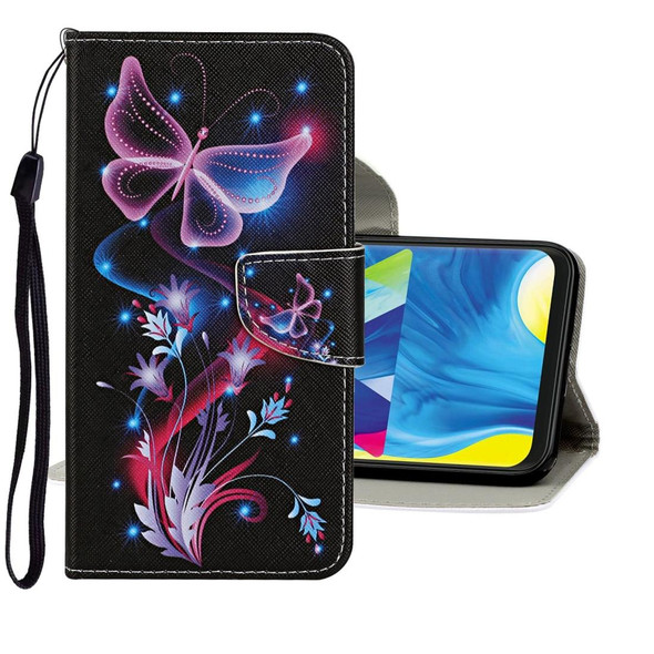 Samsung Galaxy A21s Colored Drawing Pattern Horizontal Flip Leather Case with Holder & Card Slots & Wallet(Color Butterfly)