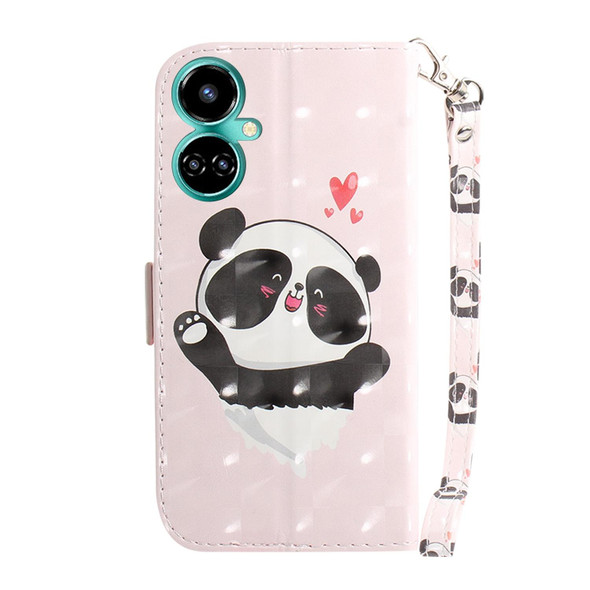 Tecno Camon 19 3D Colored Horizontal Flip Leather Phone Case(Heart Panda)