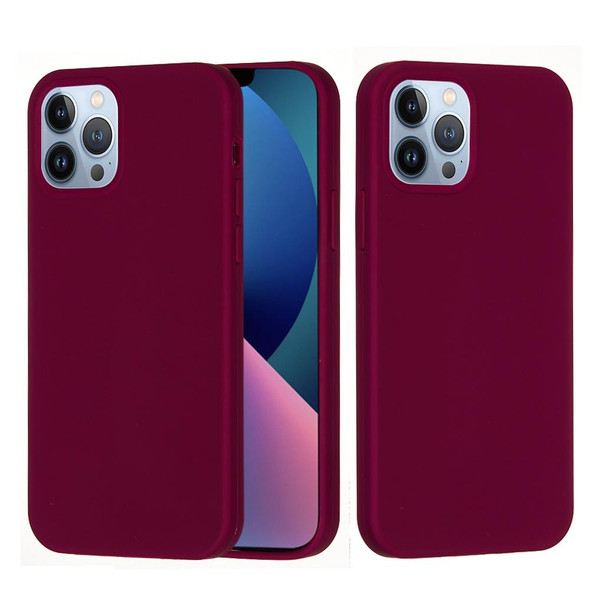 Solid Color Silicone Phone Case - iPhone 14 Pro(Violet)