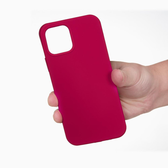 Solid Color Silicone Phone Case - iPhone 14 Pro(Rose Red)