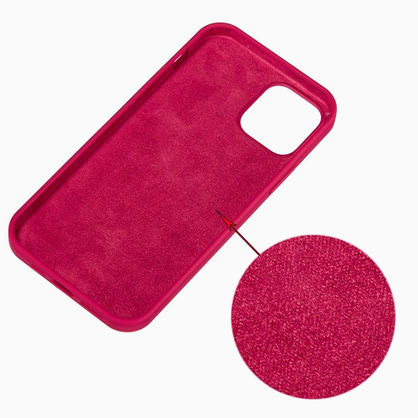 Solid Color Silicone Phone Case - iPhone 14(Rose Red)
