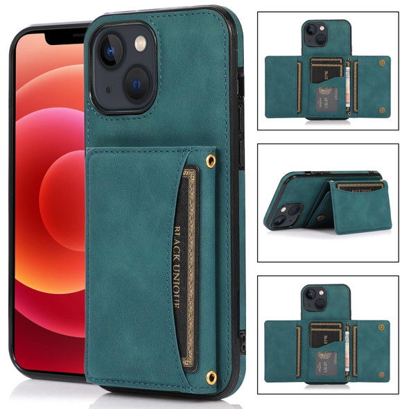 Three-fold Leather Phone Case - iPhone 14(Blue)