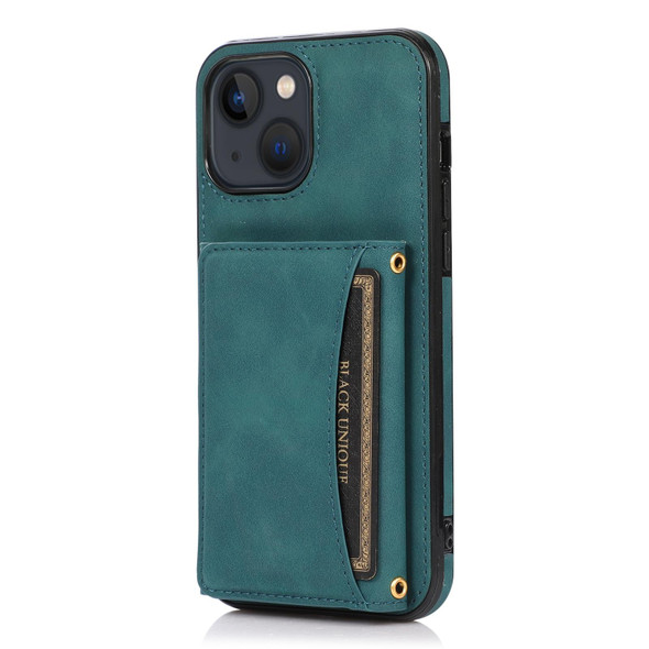 Three-fold Leather Phone Case - iPhone 14(Blue)