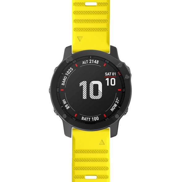 Garmin Fenix 7X / 6X 26mm Smart Watch Quick Release Silicon Watch Band(Yellow)