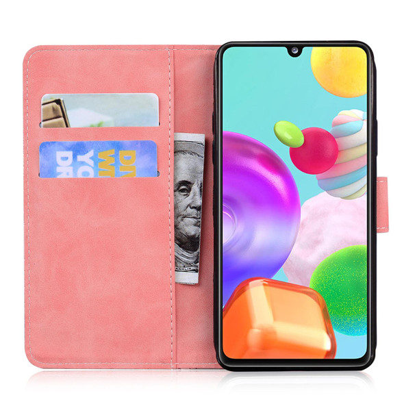 Samsung Galaxy A41 Tiger Embossing Pattern Horizontal Flip Leather Case with Holder & Card Slots & Wallet(Pink)