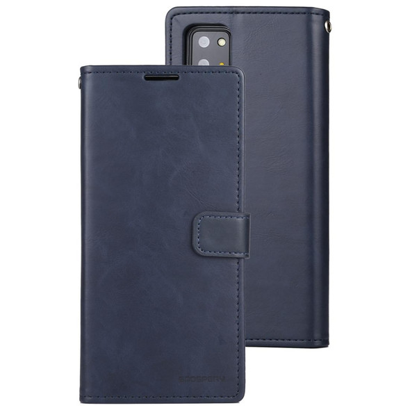 Samsung Galaxy Note20 Ultra GOOSPERY BLUE MOON Crazy Horse Texture Horizontal Flip Leather Case With Bracket & Card Slot & Wallet(Navy Blue)