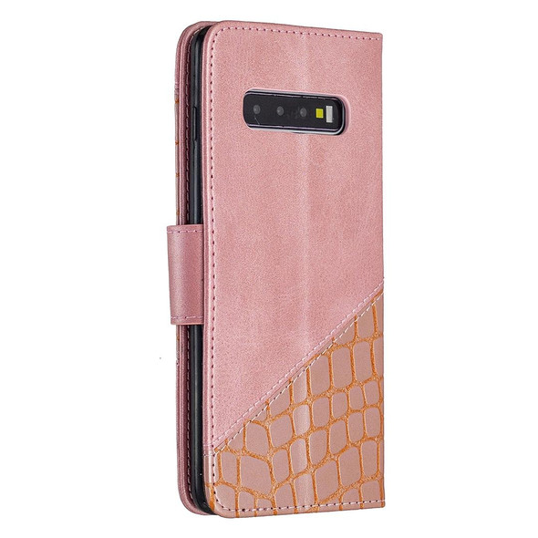 Samsung Galaxy S10 Plus Matching Color Crocodile Texture Horizontal Flip PU Leather Case with Wallet & Holder & Card Slots(Rose Gold)
