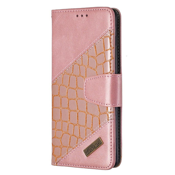 Samsung Galaxy S10 Plus Matching Color Crocodile Texture Horizontal Flip PU Leather Case with Wallet & Holder & Card Slots(Rose Gold)