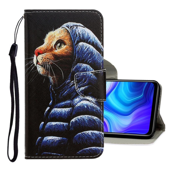 Samsung Galaxy Note20 Ultra 3D Colored Drawing Horizontal Flip PU Leather Case with Holder & Card Slots & Wallet(Down Jacket Cat)