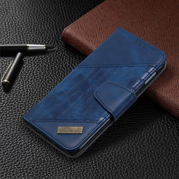 Samsung Galaxy S10e Matching Color Crocodile Texture Horizontal Flip PU Leather Case with Wallet & Holder & Card Slots(Blue)
