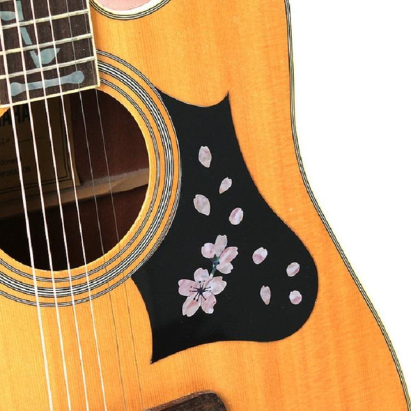 2 PCS Guitar Panel Stickers DIY Cherry Blossom Stickers Ukuleles Paste(Cherry Petals)