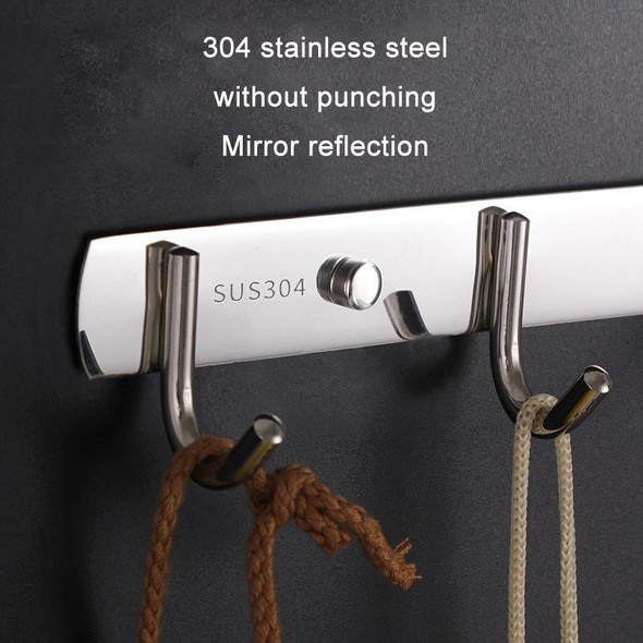 304 Stainless Steel No Punching Door Rear Coat Hook, Specification: 3 Hooks