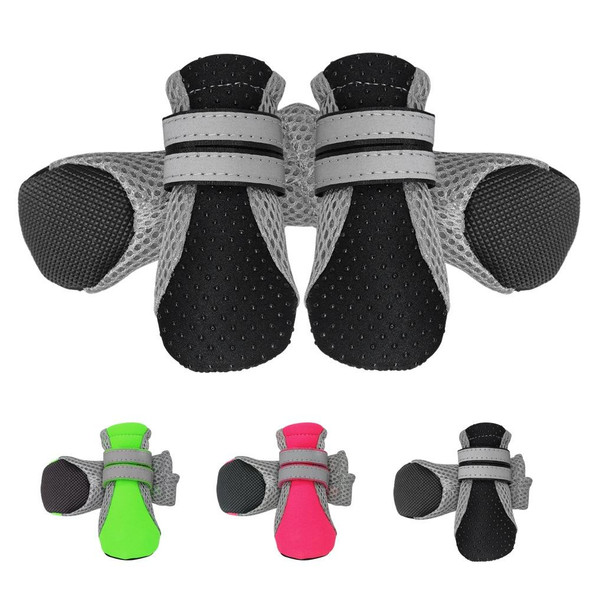 4 in 1 Pet Shoes Dog Shoes Walking Shoes Small Dogs Pet Supplies, Size: M(Black)
