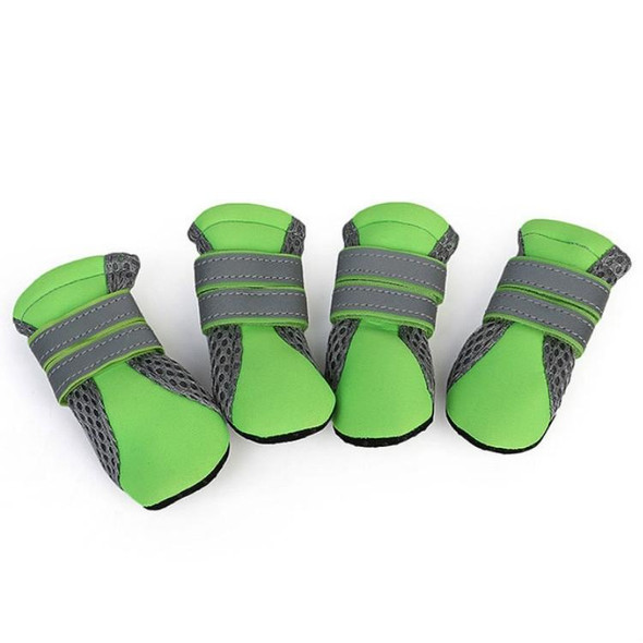 4 in 1 Pet Shoes Dog Shoes Walking Shoes Small Dogs Pet Supplies, Size: S(Green)