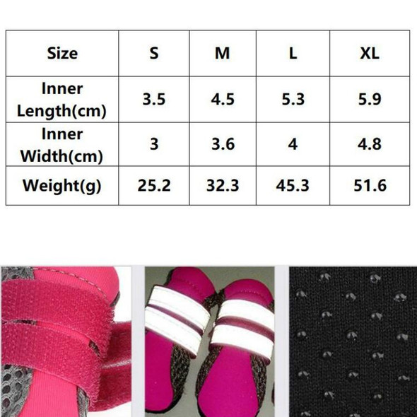 4 in 1 Pet Shoes Dog Shoes Walking Shoes Small Dogs Pet Supplies, Size: S(Pink)