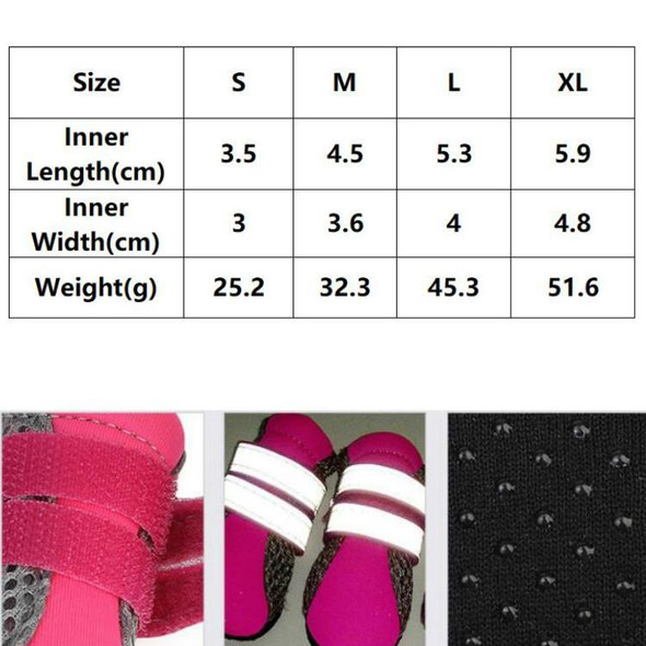 4 in 1 Pet Shoes Dog Shoes Walking Shoes Small Dogs Pet Supplies, Size: S(Black)