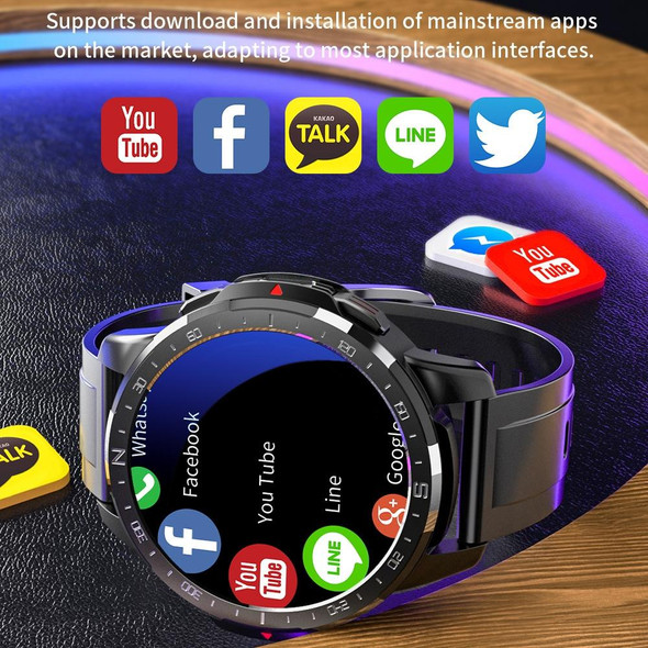 LOKMAT APPLLP 7 4G Call Smart Watch, 1.6 inch SC9832E+PAR2822 Quad Core, 2GB+16GB, Android  9.1, GPS, Heart Rate(Black)