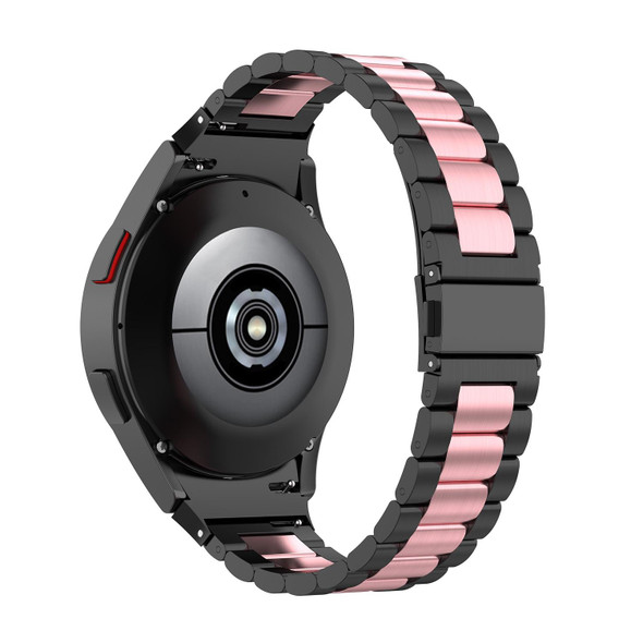 Samsung Galaxy Watch 5 Pro 45mm Three Strains Steel Watch Band(Black Pink)