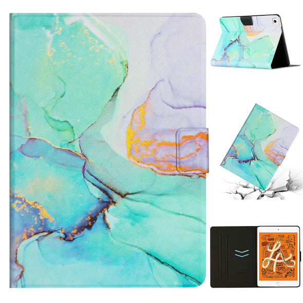 Marble Pattern Smart Leather Tablet Case - iPad mini 5 / 4 / 3 / 2 / 1(Green)