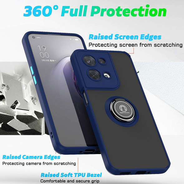 OPPO Reno8 Pro+ Q Shadow 1 Series TPU + PC Phone Case with Ring Holder(Royal Blue)