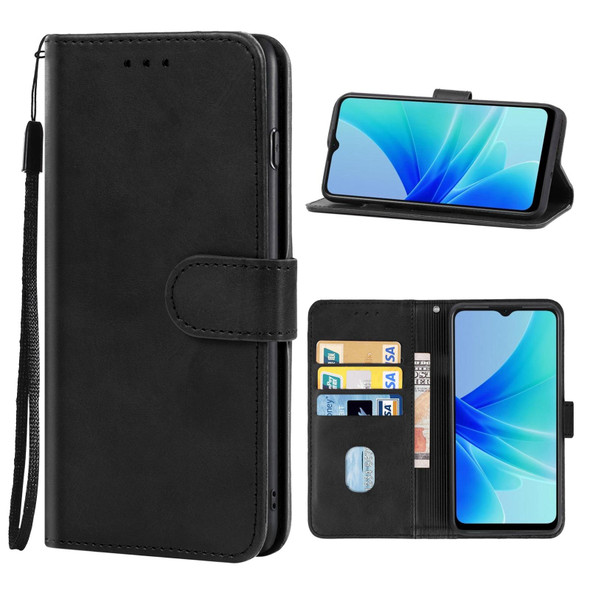 OPPO A57 4G Leather Phone Case(Black)