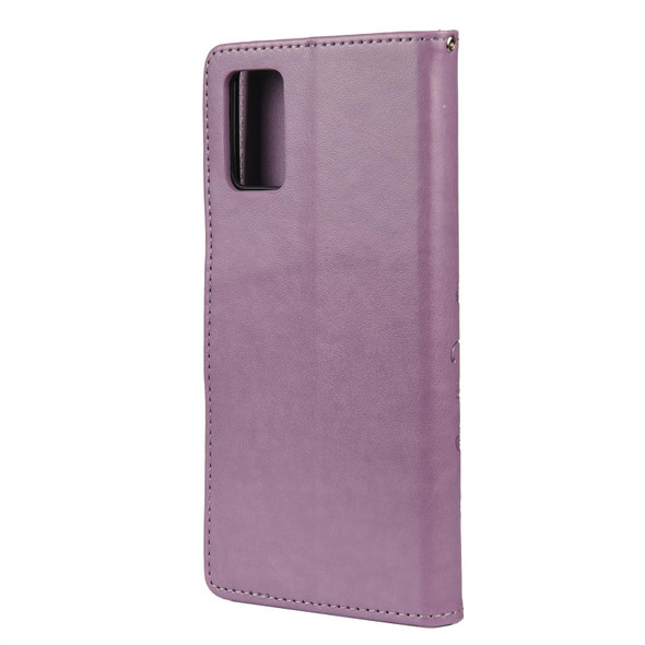 Xiaomi Poco F3 Butterfly Flower Pattern Horizontal Flip Leather Case with Holder & Card Slots & Wallet(Light Purple)