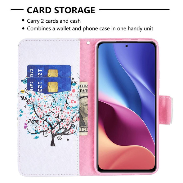 Xiaomi Mi 11i / Poco F3 / Redmi K40 Colored Drawing Pattern Horizontal Flip Leather Case with Holder & Card Slots & Wallet(Tree)