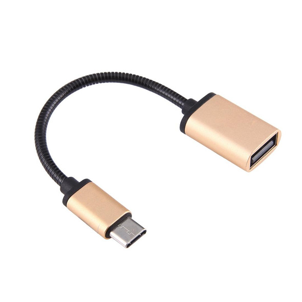 8.3cm USB Female to Type-C Male Metal Wire OTG Cable Charging Data Cable, - Galaxy S8 & S8 + / LG G6 / Huawei P10 & P10 Plus / Oneplus 5 / Xiaomi Mi6 & Max 2 /and other Smartphones(Gold)
