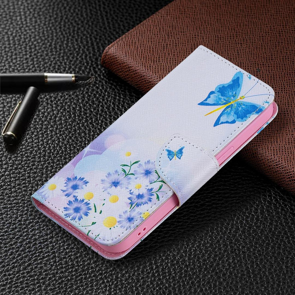 Colored Drawing Pattern Horizontal Flip Leatherette Case with Holder & Card Slots & Wallet - iPhone 13 Pro(Butterfly Love)