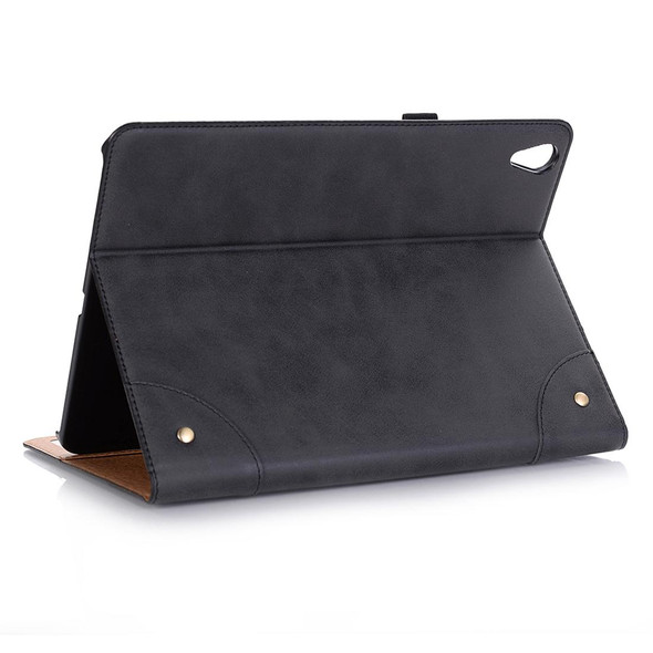 Retro Book Style Horizontal Flip PU Leather Case for iPad Pro 12.9 inch (2018), with Holder & Card Slots & Wallet (Black)