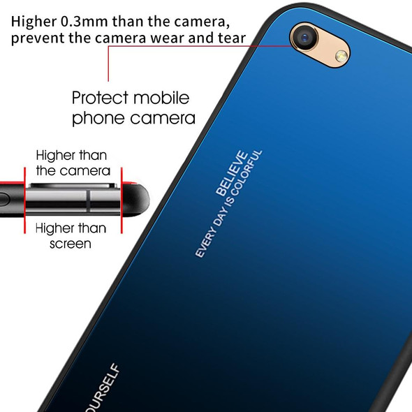 OPPO F3 Gradient Color Glass Case(Blue)