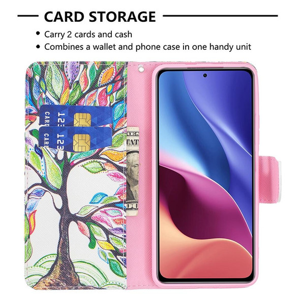 Xiaomi Mi 11i / Poco F3 / Redmi K40 Colored Drawing Pattern Horizontal Flip Leather Case with Holder & Card Slots & Wallet(Tree Life)